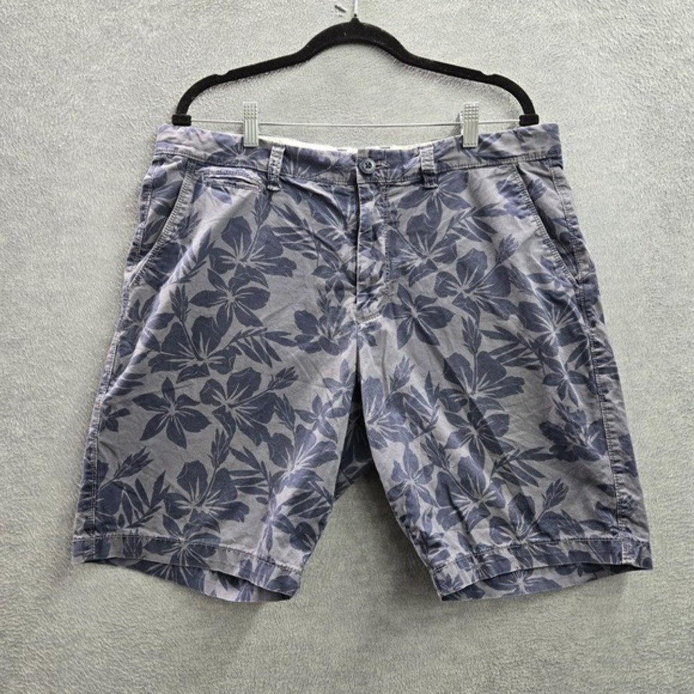 Old Navy Men Shorts 36 Blue Floral Chino Slim Fit 9" Inseam